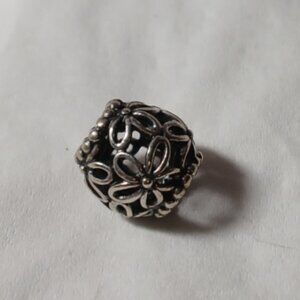 Pandora open works flowers charm